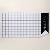 エレガント行スクリプフェミニント名キッチン ビーチタオル (正面)