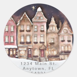 エレガント街並みパーソナライズされた住所 シール