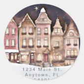 エレガント街並みパーソナライズされた住所 シール (正面)