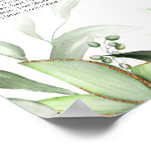 エレガント表の表の結婚緑の表 ポスター (角)