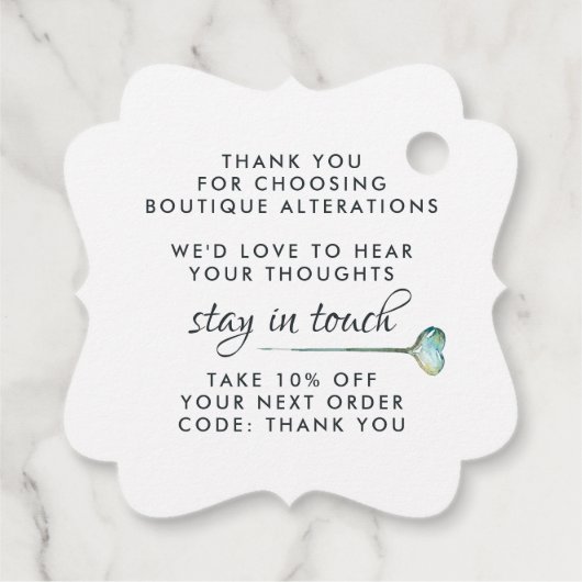 エレガント裁縫機械フローラテーラー |つるラベル フェイバータグ (裏面)