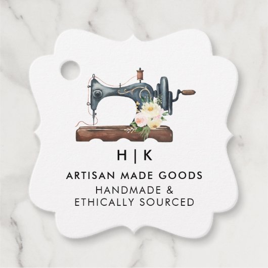 エレガント裁縫機械フローラテーラー |つるラベル フェイバータグ (正面)
