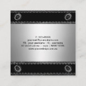 エレガント裁縫機 |シルバーボタン スクエア名刺 (裏面)