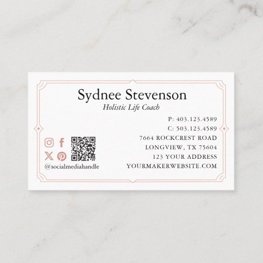 エレガント装飾枠フェミニンフローラバラ 名刺 (裏面)