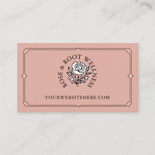 エレガント装飾枠フェミニンフローラバラ 名刺 (正面)