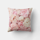 エレガント装飾用クッション – ピンク牡丹とバラ クッション (裏面)