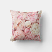 エレガント装飾用クッション – ピンク牡丹とバラ クッション (正面)