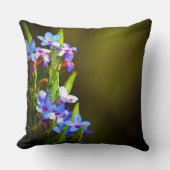 エレガント装飾用クッション – 小さな青い花 クッション (正面)