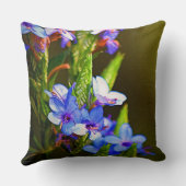 エレガント装飾用クッション – 小さな青い花 クッション (裏面)