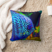 エレガント装飾用クッション – 青い熱帯魚 クッション (ブランケット)