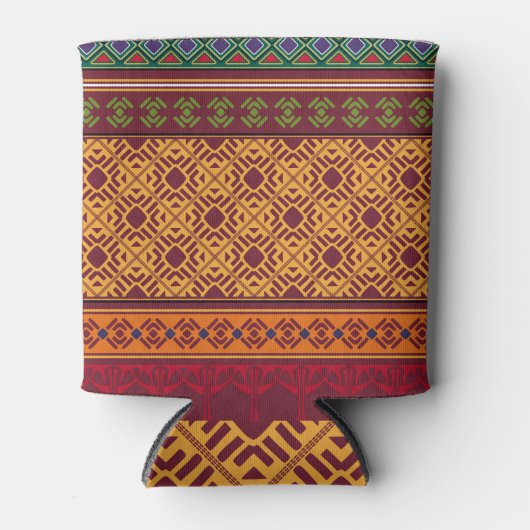 エレガント観賞用アフリカ：インディアン民族模様 缶クーラー (正面)