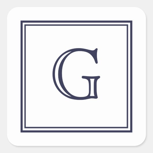 エレガント角ステッカー付きモノグラ縁どムをブロック スクエアシール (正面)