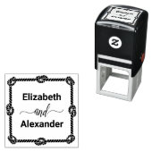 エレガント角型ロープノットフレーム#1新郎新婦の名前 セルフインキングスタンプ (インサイチュ)
