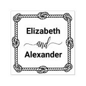 エレガント角型ロープノットフレーム#2新郎新婦の名前 セルフインキングスタンプ (デザイン)