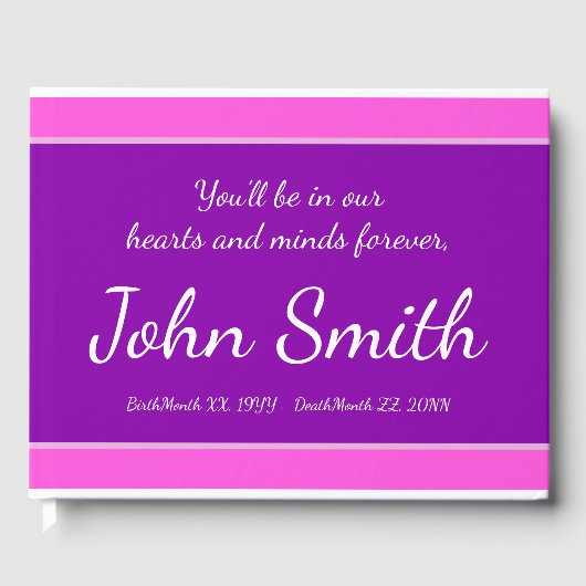 エレガント記念パーソナライズされたゲストブック ゲストブック (正面)