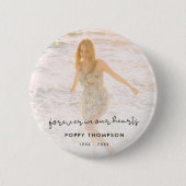 エレガント記念写真シック葬儀献上品 缶バッジ (正面)