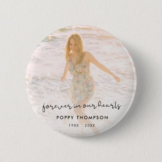 エレガント記念写真シック葬儀献上品 缶バッジ (正面)