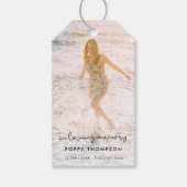 エレガント記念写真愛の思い出のお葬式 ギフトタグ (正面)