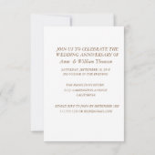 エレガント記念日の招待，ゴールデンカップル 招待状 (裏面)