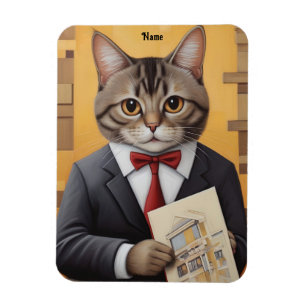 エレガント設計図を使用したCat Architect マグネット