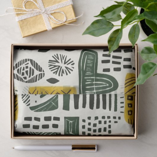 エレガント詳細のアフリカ民族パタ鮮やかーン 薄葉紙 (ギフト)