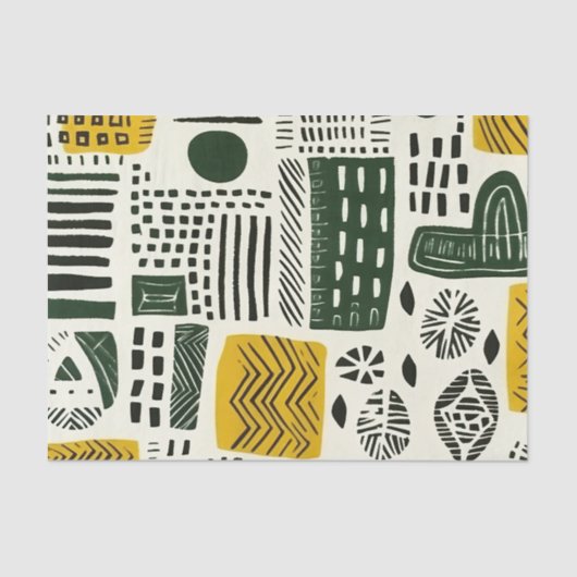 エレガント詳細のアフリカ民族パタ鮮やかーン 薄葉紙 (正面)