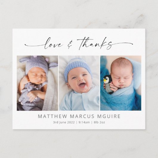 エレガント誕生の発表、愛と写感謝してい真 ポストカード (正面)