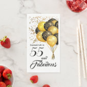 エレガント誕生日カスタム金ゴールド紙吹雪ブラック文字 (インサイチュ)