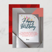 エレガント誕生日カード付きモダンデザイン シーズンカード (正面/裏面)