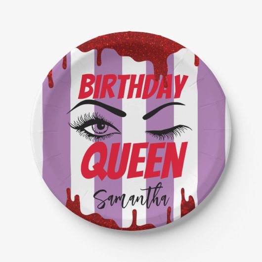 エレガント誕生日クイーン18位 | 21日 | 40th | 50th ペーパープレート (正面)