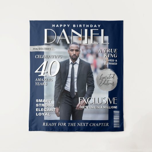 エレガント誕生日バックカスタムガジンカバー タペストリー (正面)