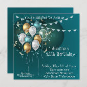 エレガント誕生日招待状 招待状 (正面/裏面)