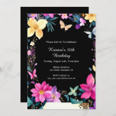 エレガント誕生日招待状 招待状 (正面/裏面)