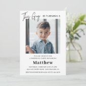 エレガント誕生日招待状Boy Photo 招待状 (スタンド正面)