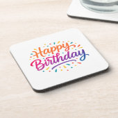 エレガント誕生日書道デザイン コースター (左側)