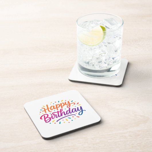エレガント誕生日書道デザイン コースター (右側)