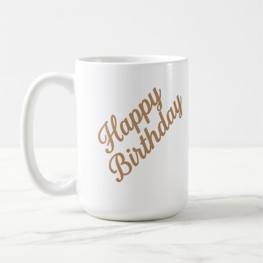 エレガント誕生日書道デザイン コーヒーマグカップ (左)