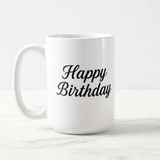 エレガント誕生日書道デザイン コーヒーマグカップ (左)