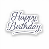 エレガント誕生日書道デザイン シール (正面)
