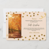 エレガント誕生日紅葉と金ゴールド水玉模様 (正面)