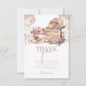 エレガント誕生日茶パーティー サンキューカード (正面)