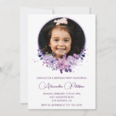 エレガント誕生日7回目の招待の写真エレガント 招待状 (正面)