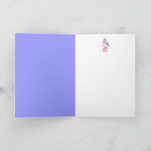 エレガント誕生日、ブルーバード、ガーデンフラワー カード (内部)