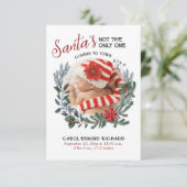 エレガント誕生統計クリスマス写真ベビーシャワー サンキューカード (スタンド正面)