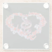 エレガント調和:愛ハート音楽シンボル ガラスコースター (裏面)