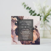 エレガント豪華な金ゴールドモダン金メッキ結婚式 招待状 (スタンド正面)