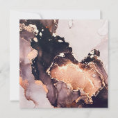 エレガント豪華な金ゴールドモダン金メッキ結婚式 招待状 (裏面)