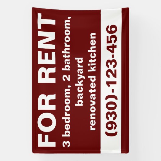 エレガント賃貸不動産代理カスタム者のバ実在ルグンディ 横断幕 (縦)