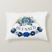 エレガント賛美Inpirational Bluフローラ水色 アクセントクッション (正面)