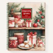 エレガント贈り用ホリデーレシピ手帳 ノートブック (正面)